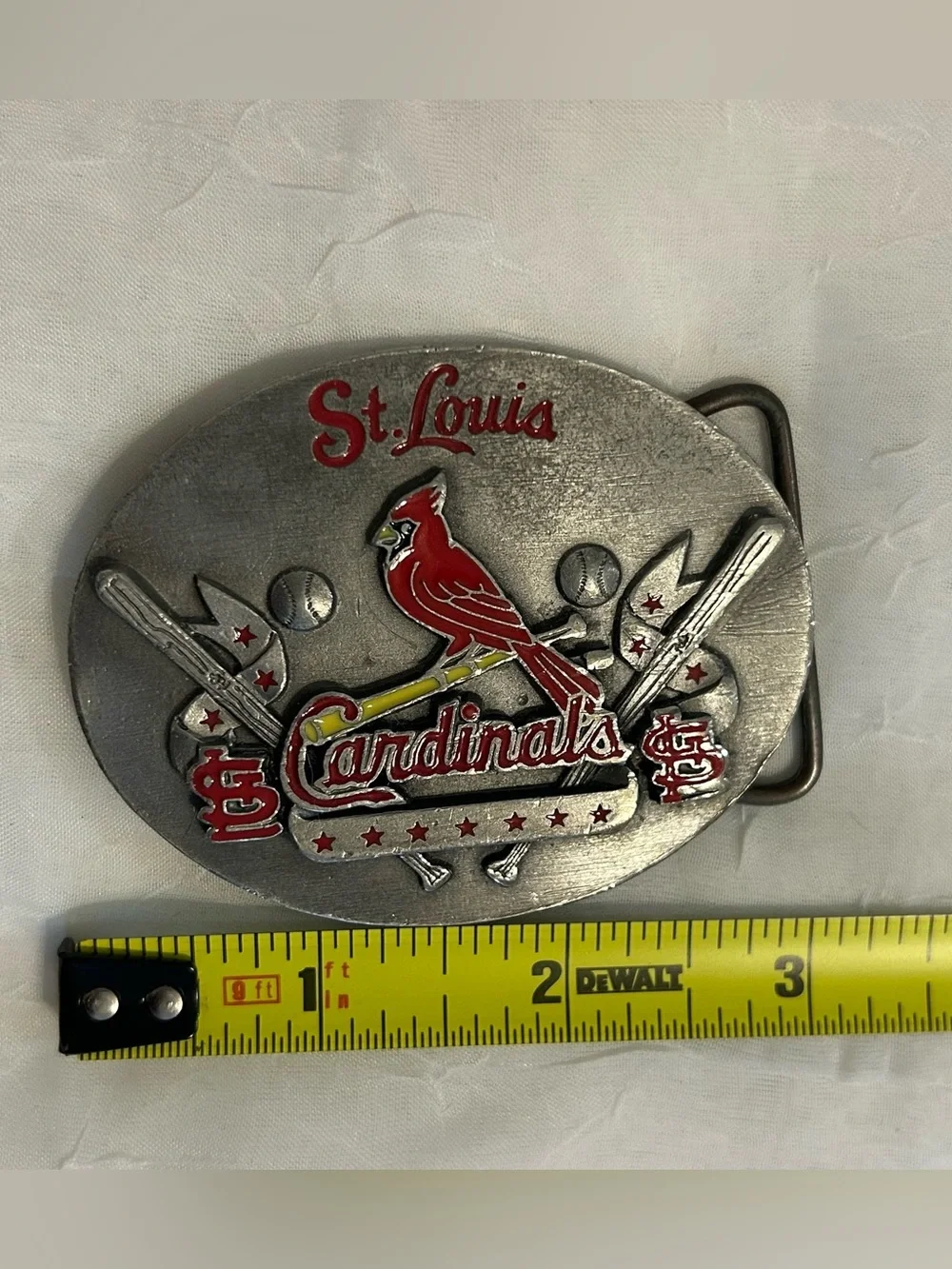 St. Louis Cardinals Metal Logo Belt Buckle in Red and Silver